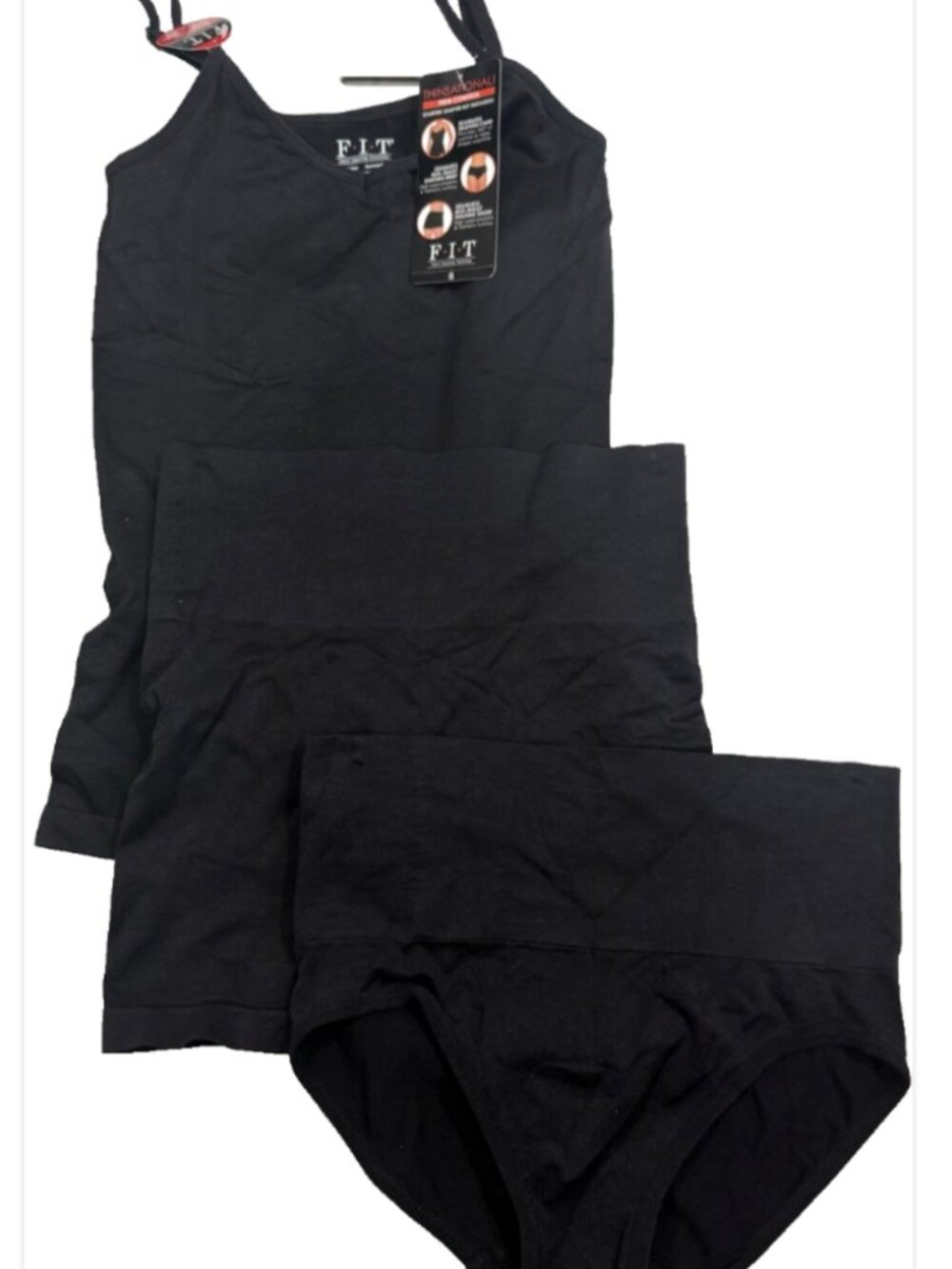 F.I.T Women's 3-Pack Shapewear Set Black Size S  6166